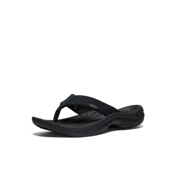 Men's Kona Leather Flip-Flop  |  Black/Steel Grey
